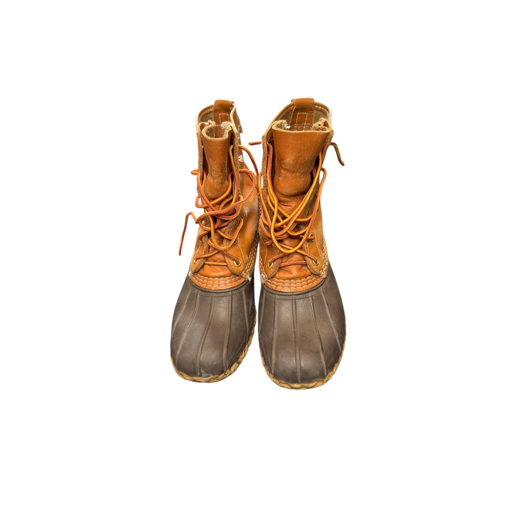 L.L. Bean Waterproof Brown Outdoor Waterproof Rubber Bean Duck Rain Boots Size 7